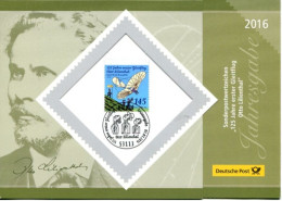 Germany Special FDC 2016 Issue In A5 Folder - First Glider Start Otto Lilienthal - 2011-…