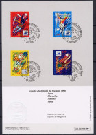 France 1997 Football Soccer World Cup Set Of 4 On Commemorative First Day Print - 1998 – France