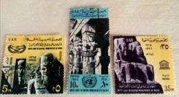 Egypt 1965, Complete SET Of Mi 808-10, UNESCO , Saving Nubian Monuments, VF - Oblitérés