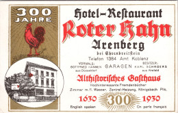 300 Jahre Hotel Restaurant “Grosser Hahn” , Arenberg (Ungebraucht) - Koblenz