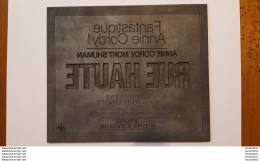 PLAQUE METAL PUBLICITAIRE FILM  RUE HAUTE 1976 - Other & Unclassified