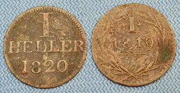 Judenpfennig • Lot 2 X • 1 Heller 1820 • 1 Pfennig 1819 • Frankfurt / Francfort •  [24-760] - Other & Unclassified