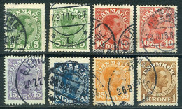 Danemark  Lot Timbres Christian X N° Y & T: 73 74 76 77 79 82  Oblitérations à Voir. - Usado