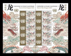United Nations (New York) 2024 Mih. 1906/07 Lunar New Year. Year Of The Dragon (M/S) MNH ** - Neufs