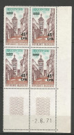 REUNION N° 397 Bloc De 4 Coin Daté 2/6/71 NEUF** LUXE SANS CHARNIERE NI TRACE / Hingeless  / MNH - Neufs