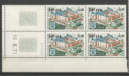 REUNION N° 406 Bloc De 4 Coin Daté 15/6/71 NEUF** LUXE SANS CHARNIERE NI TRACE / Hingeless  / MNH - Neufs