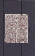 1915-COB 136-V 2c Vlek Op Wang-Tache Sur Le Joue 4xBL MNH - 1901-1930