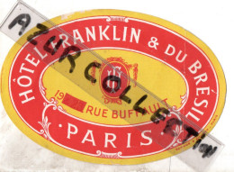 PARIS .  HOTEL FRANKLIN ET DU BRESIL - Etiketten Van Hotels