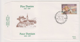 FDC 917 COB 2346 Père Damien Oblitération Temporaire à L'étranger Washington - 1981-1990