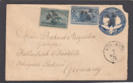 ENTIER POSTAL AVEC AFFRANCHISSEMENT COMPLEMENTAIRE(2 TIMBRES "COLUMBUS") DE ATKINSON POUR KÖTTWITZSCH,PRES DE ROCHLITZ,A - ...-1900