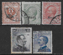 Italia Italy 1912 Colonie Egeo Rodi Effigie 5val Sa N.1-5 US - Egée (Rodi)