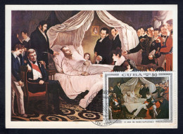 CUBA 1981 Maximum Postcard. Napoleon Bonaparte On Death Bed (p4128) - Lettres & Documents