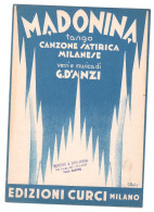 MADONINA - TANGO - D'ANZI - CANZONE SATIRICA MILANESE - EDIZIONI CURCI - MILANO - Musique Folklorique