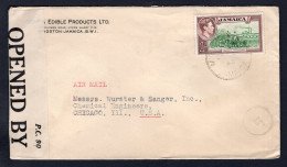 JAMAICA 1942 Censored Cover To USA. 1/- Single Use (p1340) - Jamaica (...-1961)