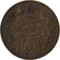 Tunisie, Muhammad Al-Nasir Bey, 10 Centimes, 1917, Paris, Bronze, TTB, KM:236 - Tunisie