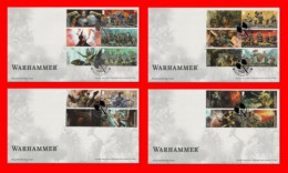 GB 2023 Warhammer Collector / Smilers Sheet First Day Covers (4) - 2021-... Dezimalausgaben