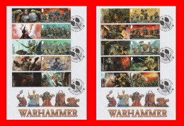 GB 2023 Warhammer Collector / Smilers Sheet First Day Covers (4) - 2021-... Dezimalausgaben