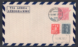 CUBA 1957 FDC Cover. Aerogramme (p4129) - Lettres & Documents