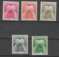 France Taxe N° 90 à 94 ** Série Compléte De 5 Valeurs - 1960-.... Mint/hinged