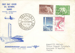 FINLANDE. FDC. OLYMPIC GAMES. HELSINKI. 19 7 52   / 2 - Brieven En Documenten