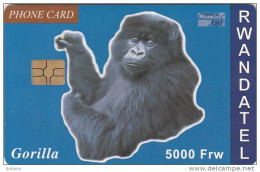 RWANDA - Gorilla, First Chip Issue 5000 Frw, Used - Zypern