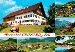 73333071 Oberstaufen Ferienhof Geissler Zell Kuehe Freibad Oberstaufen - Oberstaufen