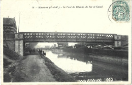 HARNES - Le Pont Du Chemin De Fer Et Canal - PENICHE - Harnes