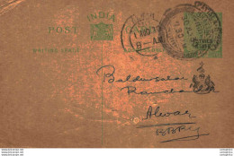 India Postal Stationery Patiala State 1/2 A To Alwar - Patiala