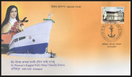 India 2021 St.Theresa's Kappal Palli (Ship Church),Jesus Christ,Christianity,Christian,Anchor, Sp Cover(*) Inde Indien - Lettres & Documents