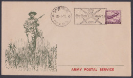 Inde India 1971 Army Postal Service, Army Day, Cover, Soldier, Indian Armed Forces - Lettres & Documents