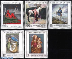 Czechoslovkia 1968 Paintings 5v, Mint NH, Nature - Horses - Art - Modern Art (1850-present) - Paintings - Other & Unclassified