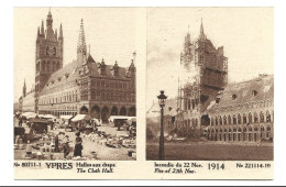 Ieper Grote Markt Incendie November 1914 Weltkrieg WWl Guerre Ypres Htje - Ieper