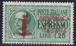 1944 Repubblica Sociale Italiana, Espressi Lire 1,25 N. 21i MNH/** DECALCO DELLA SOVRASTAMPA - Other & Unclassified