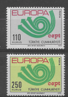 Turquia 1973.  Europa Mi 2280-81  (**) - Oblitérés