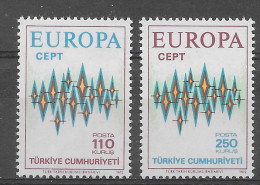 Turquia 1972.  Europa Mi 2253-54  (**) - Used Stamps