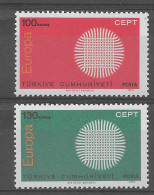 Turquia 1970.  Europa Mi 2179-80  (**) - Oblitérés