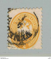 LOMBARDO  VENETO:  1865  AQUILA  -  2 S. GIALLO  US. -  D. 9 1/2  -  CAFFAZ  -  SASS. 41 - Lombardo-Vénétie