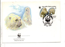 WWF FDC 1987 URSS OURS BLANC - Lettres & Documents