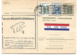 ENTIER POSTAL ALLEMAND 1966 AVEC TIMBRE USA ET CACHET DE BARROW - ARTIC RESEARCH LABORATORY - - Research Programs