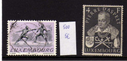 Luxembourg - (1952-53) -   Pierre D'Aspelt - Escrime -  Obliteres - Oblitérés