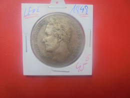 Léopold 1er. 5 FRANCS 1848 ARGENT (A.2) - 5 Francs