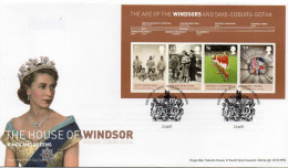 GREAT BRITAIN 2012 Kings And Queens: The House Of Windsor M/S FDC - 2011-2020 Decimale Uitgaven