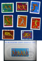 Pologne (Poland) 1966, Sport, Championnats D'Europe D'athletisme, Y&T 1531-38+BF45 (o) - Gebruikt