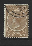 Fiji 1878 - 1890 1/- Yellow Brown QV FU - Fiji (...-1970)