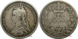Royaume-Uni - Victoria - Six Pence 1889 - TB/VF30 - Mon5861 - H. 6 Pence