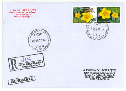 NCP 25 - 2133-a Flowers And CANCER, Romania - Registered, Stamp With Vignette - 2012 - Lettres & Documents