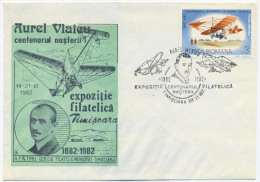 COV 38 - 1000 AIRPLANE, Aurel Vlaicu, Romania - Cover - Used - 1982 - Covers & Documents
