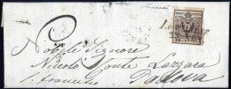 Cover Longarone, (SI Punti 10), Lettera Del 23.11.1850 Per Padova Affrancata Con 30 Cent. Bruno I Tipo Carta A Mano, Fir - Lombardo-Venetien