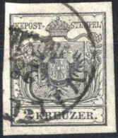 O 1850, 2 Kreuzer Schwarz In Type Ia, Erstdruck, Auf Handpapier, Gestempelt Vill(ach), Pracht, Befund Goller, ANK 2 Ia H - Other & Unclassified