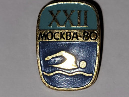 Pin's Jeux Olympiques De Moscou 1980  ** Natation - Swimming